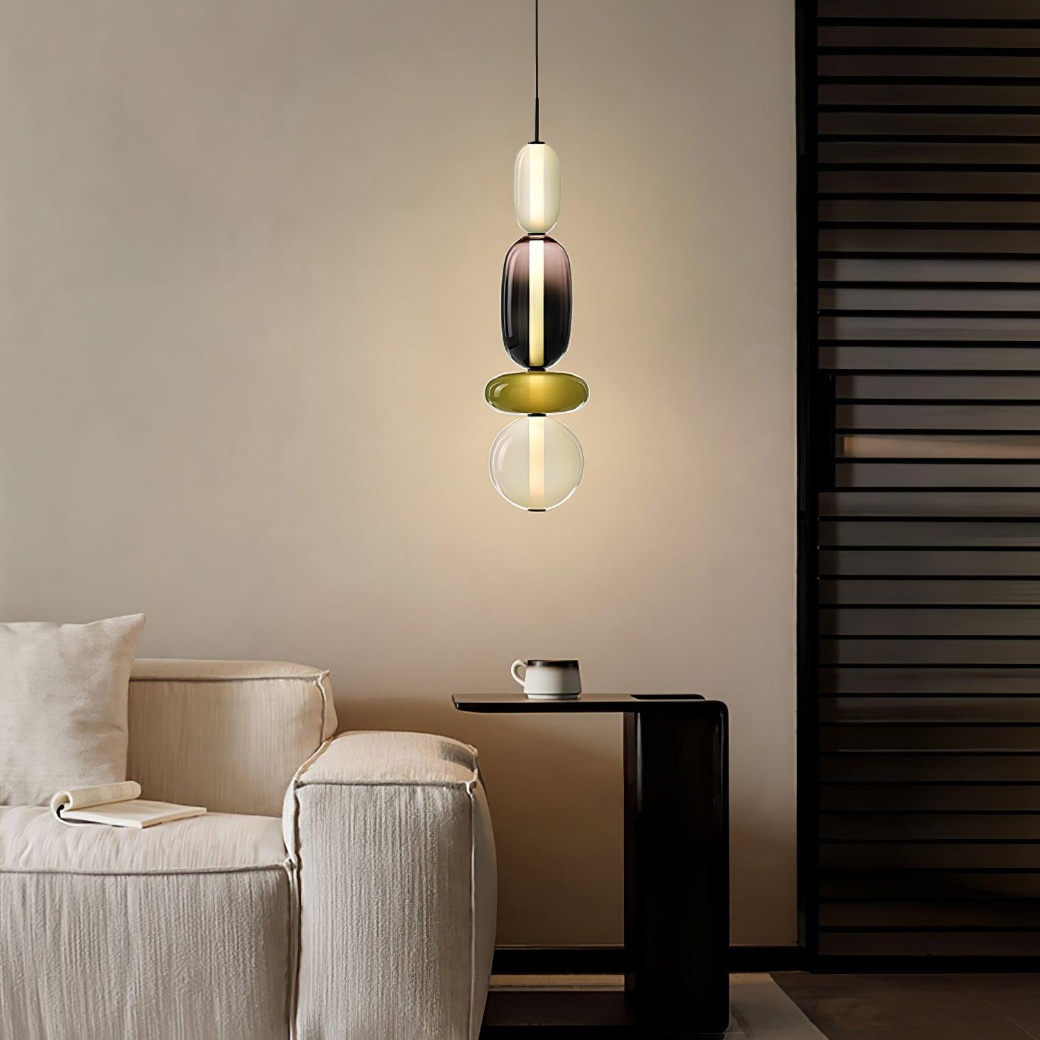Lámpara Colgante de Vidrio Colorido con LED Integrado – Diseño Moderno y Elegante 3