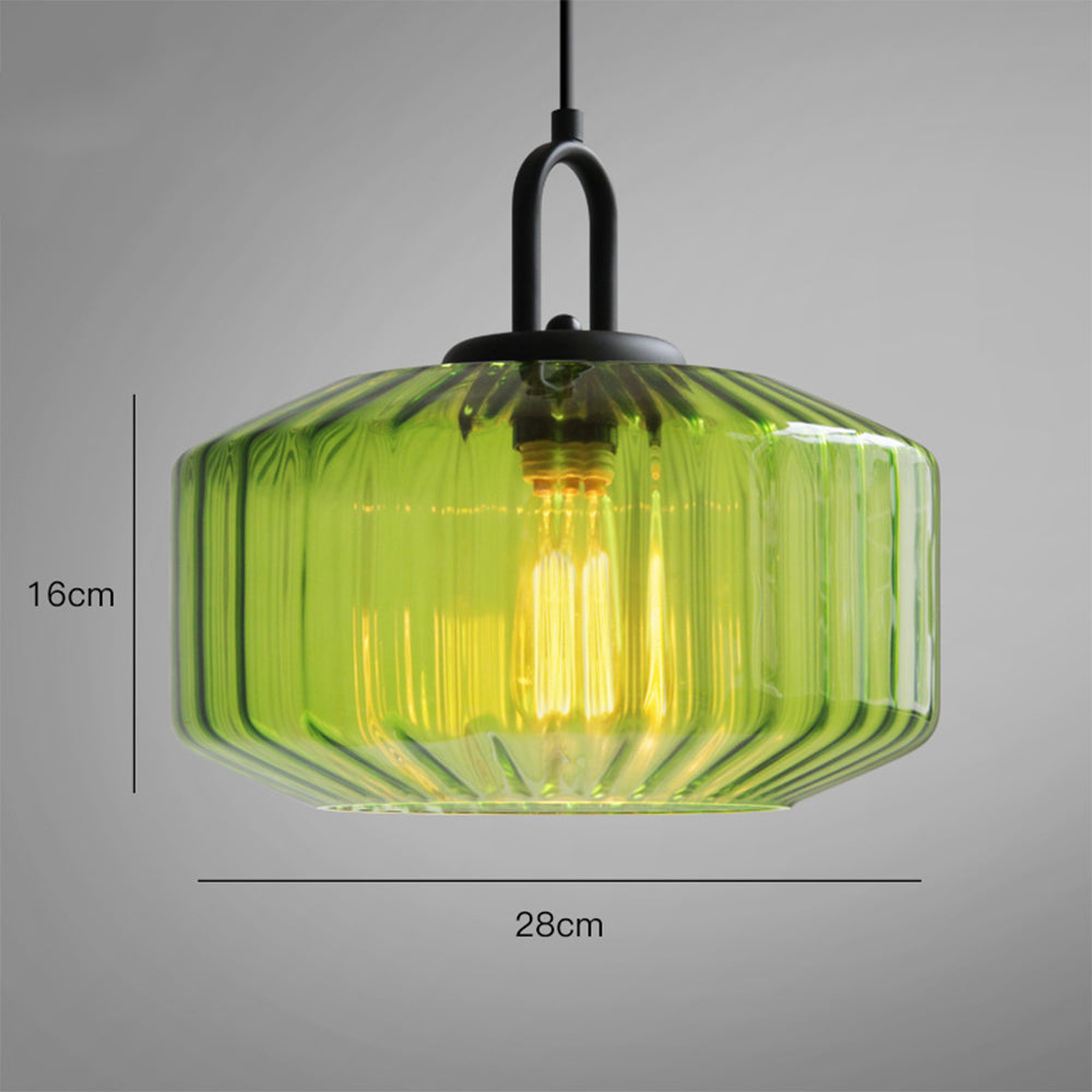 Lámpara Colgante de Vidrio Estriado Vintage – Diseño Clásico para Decoración de Interiores 3