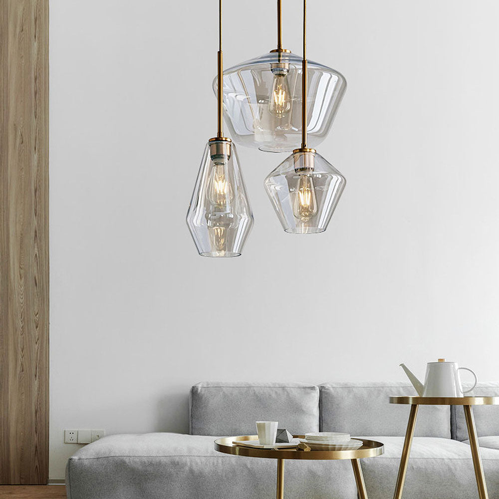Arta - Lámpara Colgante de Vidrio Industrial para Sala de Estar – Diseño Moderno y Elegante