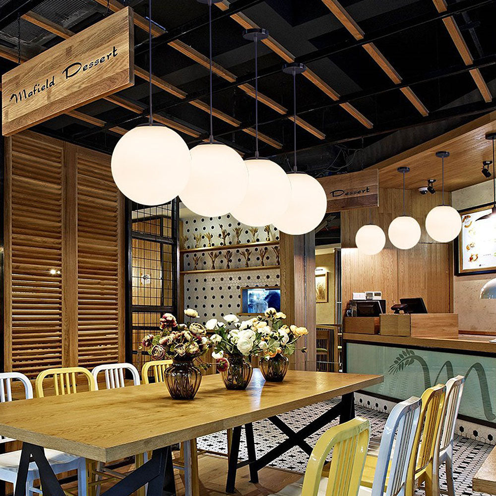 Lámpara Colgante de Vidrio Minimalista para Restaurante – Diseño Elegante de 1 Luz 5