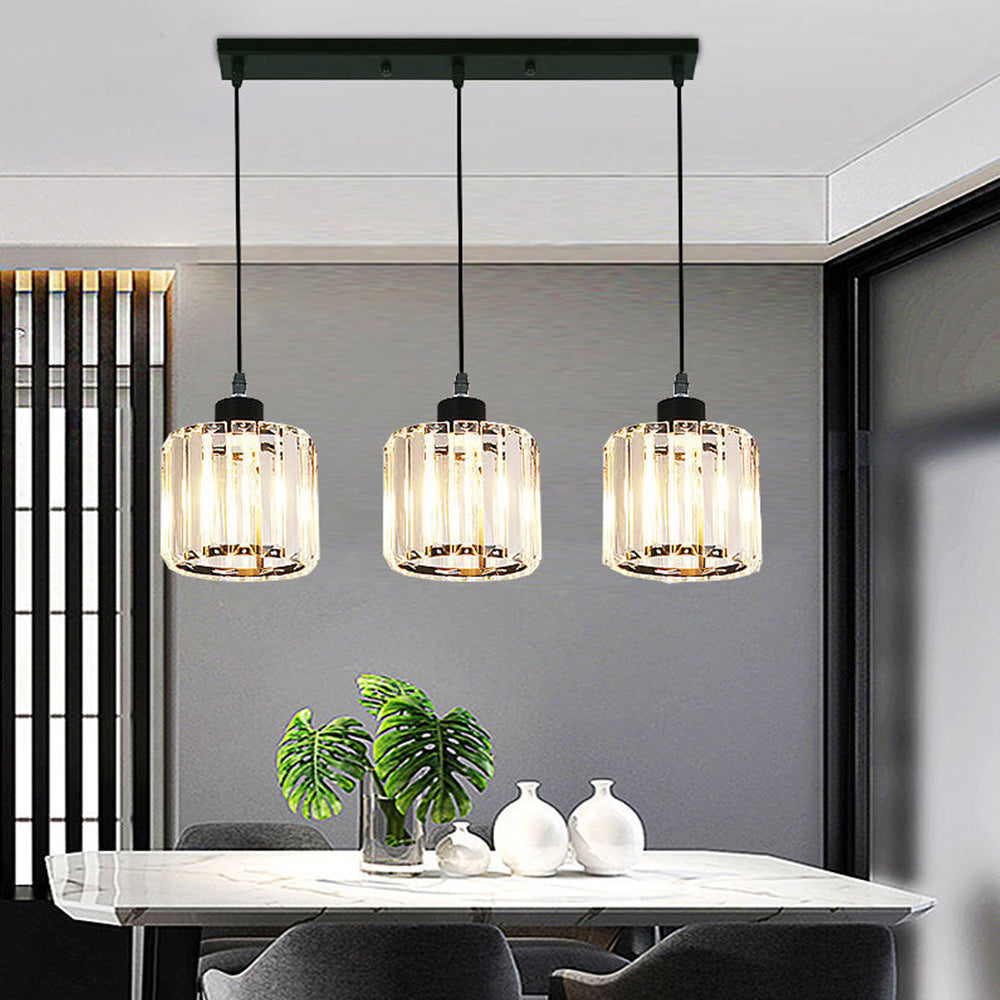 Lámpara Colgante de Vidrio Moderno con Múltiples Pantallas para Cocina – Acabado Negro 10