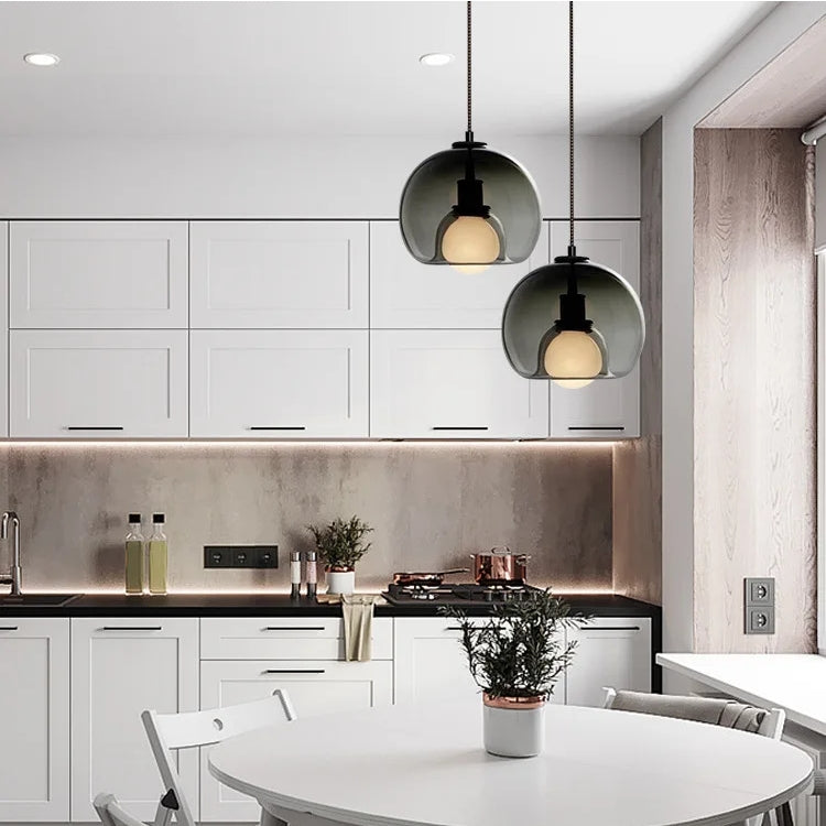 Lámpara Colgante de Vidrio Moderno de Múltiples Cabezas para Cocina 2