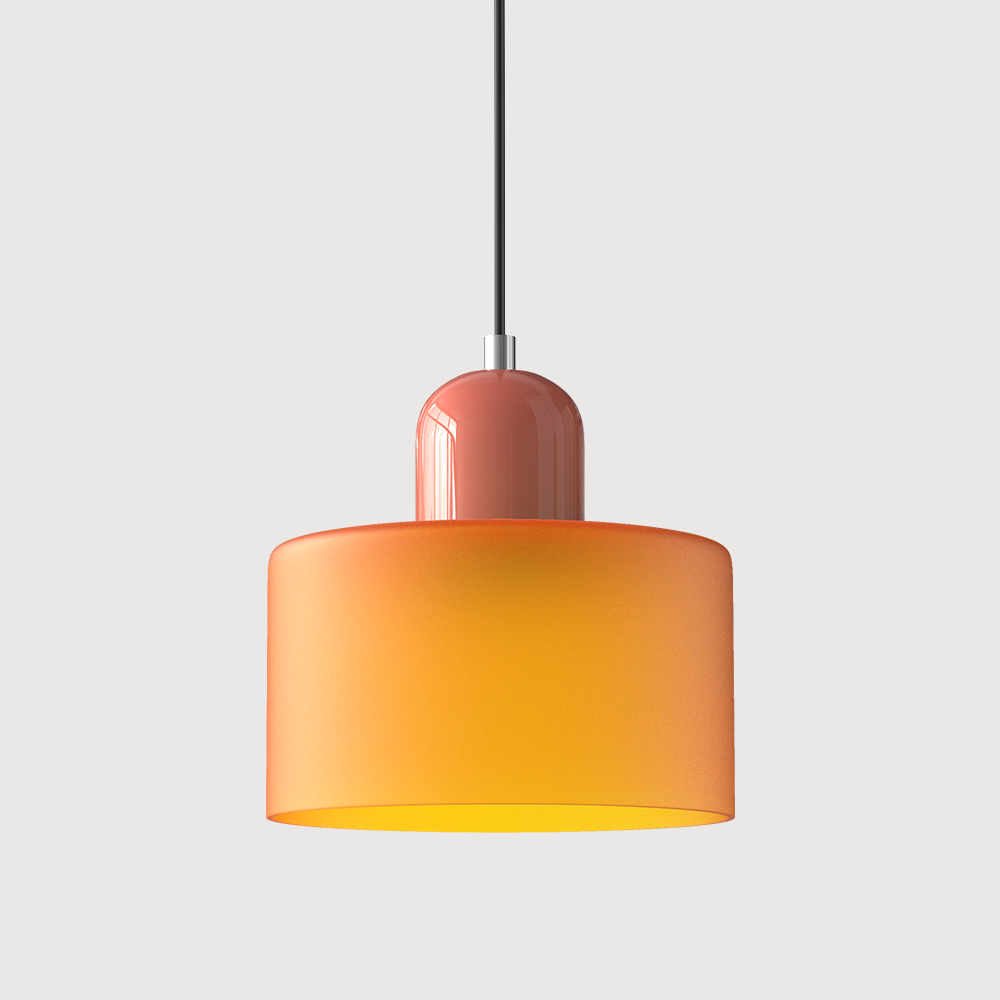Lámpara Colgante de Vidrio Pequeña Estilo Bauhaus para Isla de Cocina 0