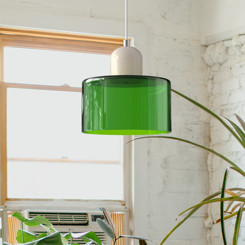 Lámpara Colgante de Vidrio Pequeña Estilo Bauhaus para Isla de Cocina 41