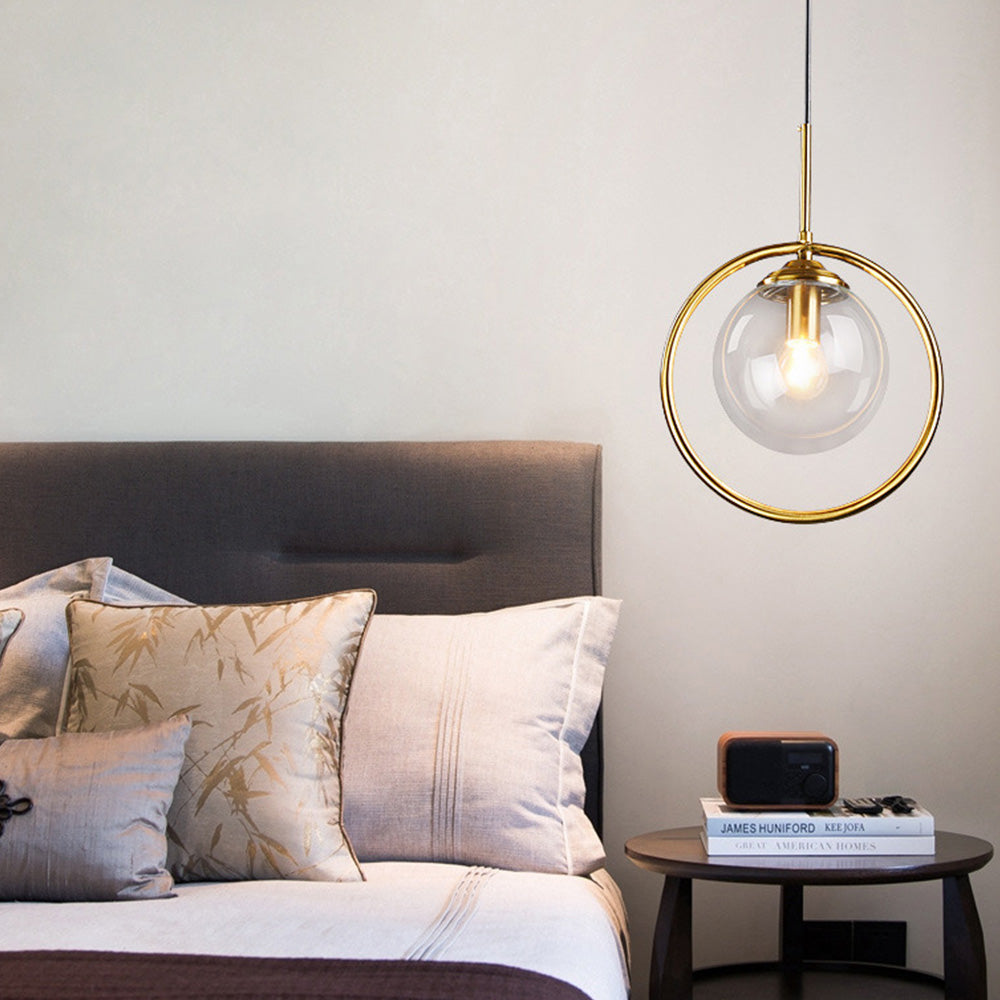 Lámpara Colgante de Vidrio Transparente para Dormitorio – Elegante y Moderna 1