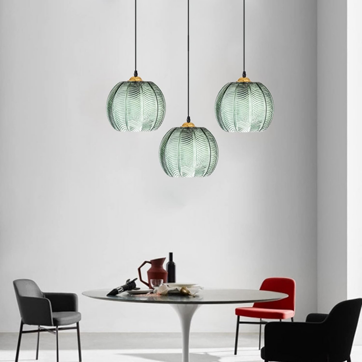 Zea - Lámpara Colgante de Vidrio Verde Moderno – Elegante y Contemporánea