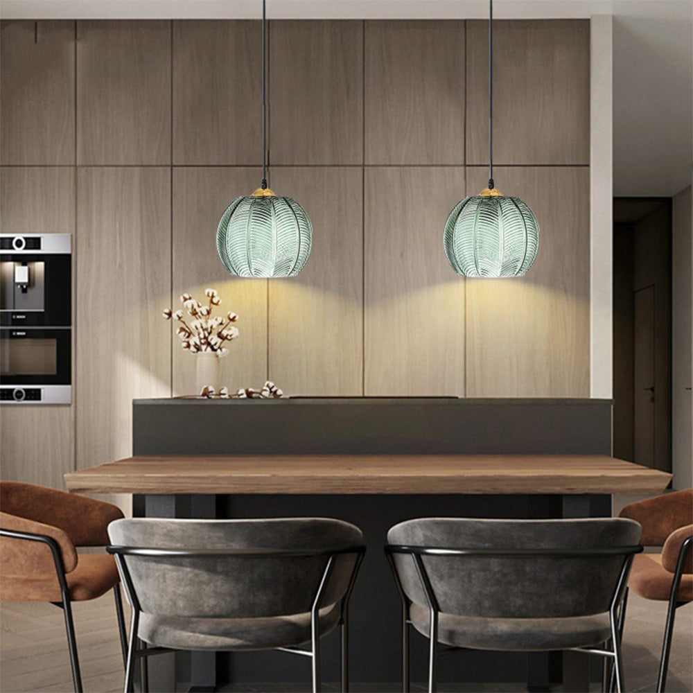 Lámpara Colgante de Vidrio Verde Moderno – Elegante y Contemporánea 4