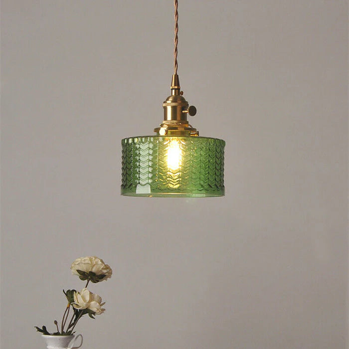 Lámpara Colgante de Vidrio Vintage para Cocina - Elegante y Cálida 0
