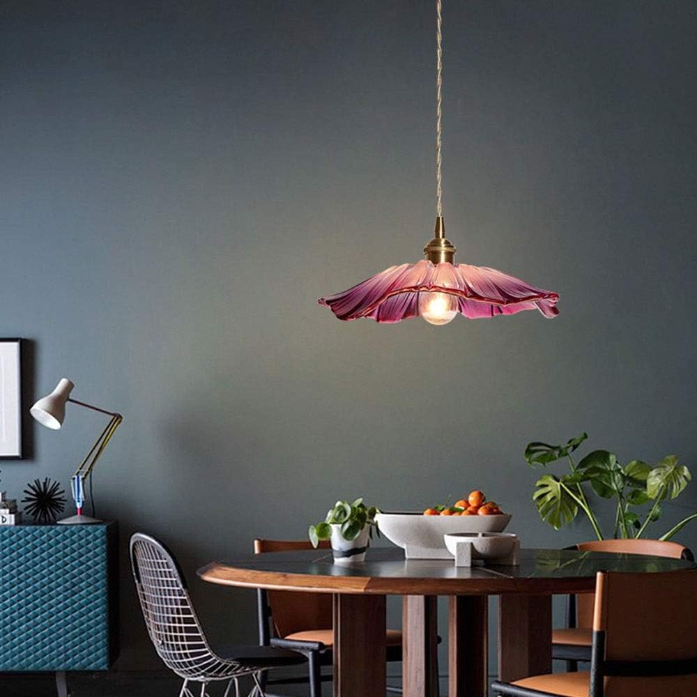 Lámpara Colgante de Vidrio en Forma de Flor Retro para Comedor 1