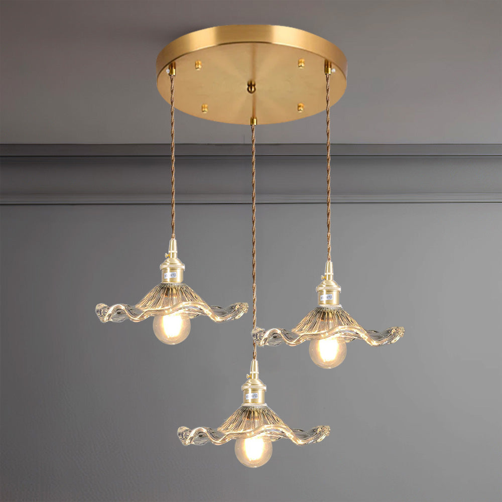Lámpara Colgante de Vidrio en Forma de Flor de Hibisco – Diseño Art Nouveau 12