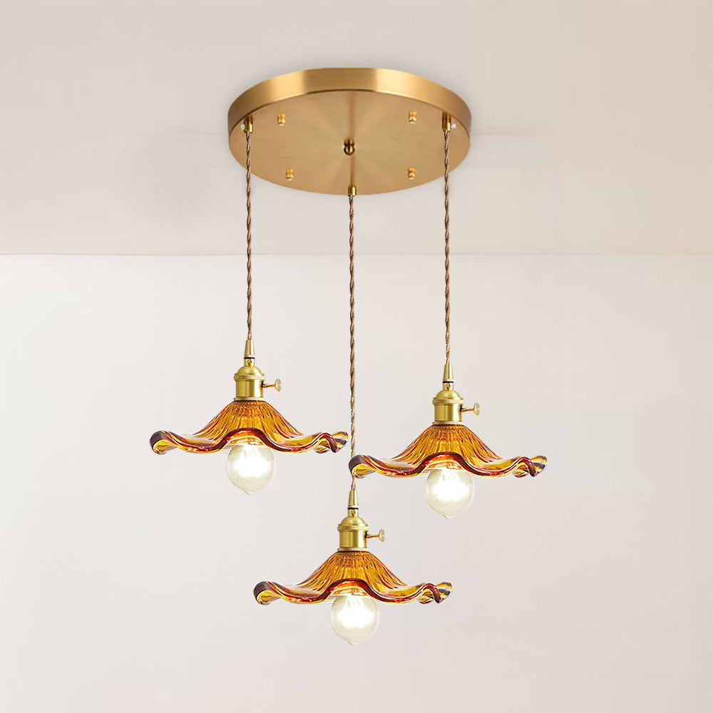Lámpara Colgante de Vidrio en Forma de Flor de Hibisco – Diseño Art Nouveau 13