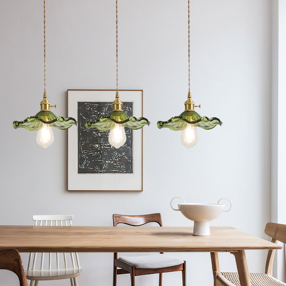 Lámpara Colgante de Vidrio en Forma de Flor de Hibisco – Diseño Art Nouveau 9