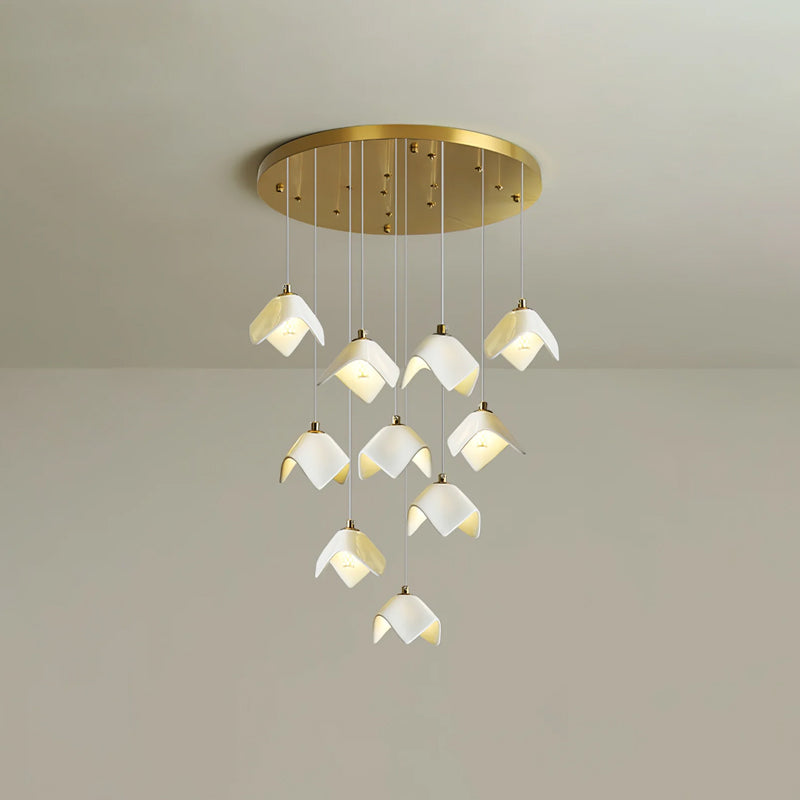 Lámpara de Araña Calvella de Hierro y Cerámica, Diseño Elegante y Natural para Interiores 10