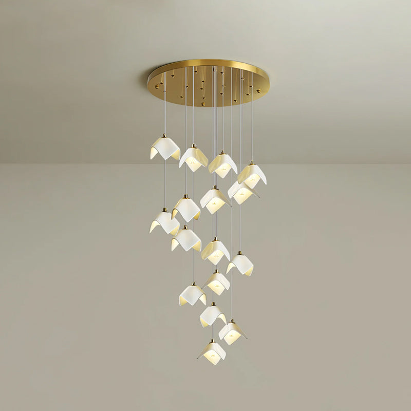 Lámpara de Araña Calvella de Hierro y Cerámica, Diseño Elegante y Natural para Interiores 12