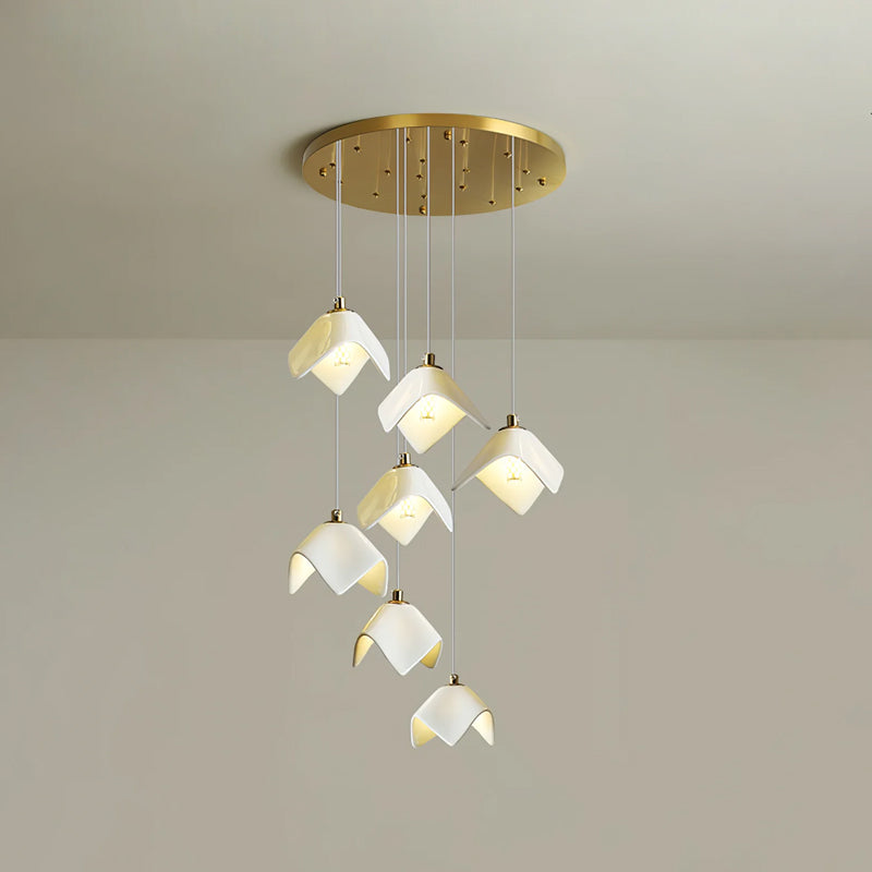 Lámpara de Araña Calvella de Hierro y Cerámica, Diseño Elegante y Natural para Interiores 15