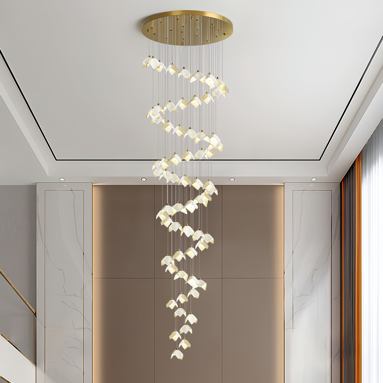Lámpara de Araña Calvella de Hierro y Cerámica, Diseño Elegante y Natural para Interiores 4