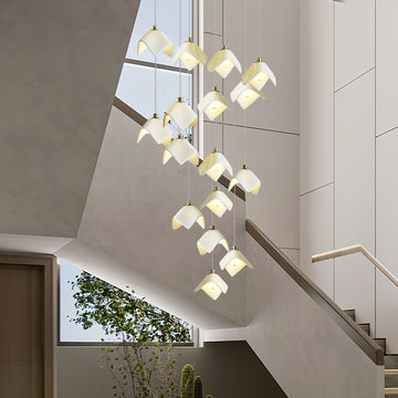 Lámpara de Araña Calvella de Hierro y Cerámica, Diseño Elegante y Natural para Interiores 5