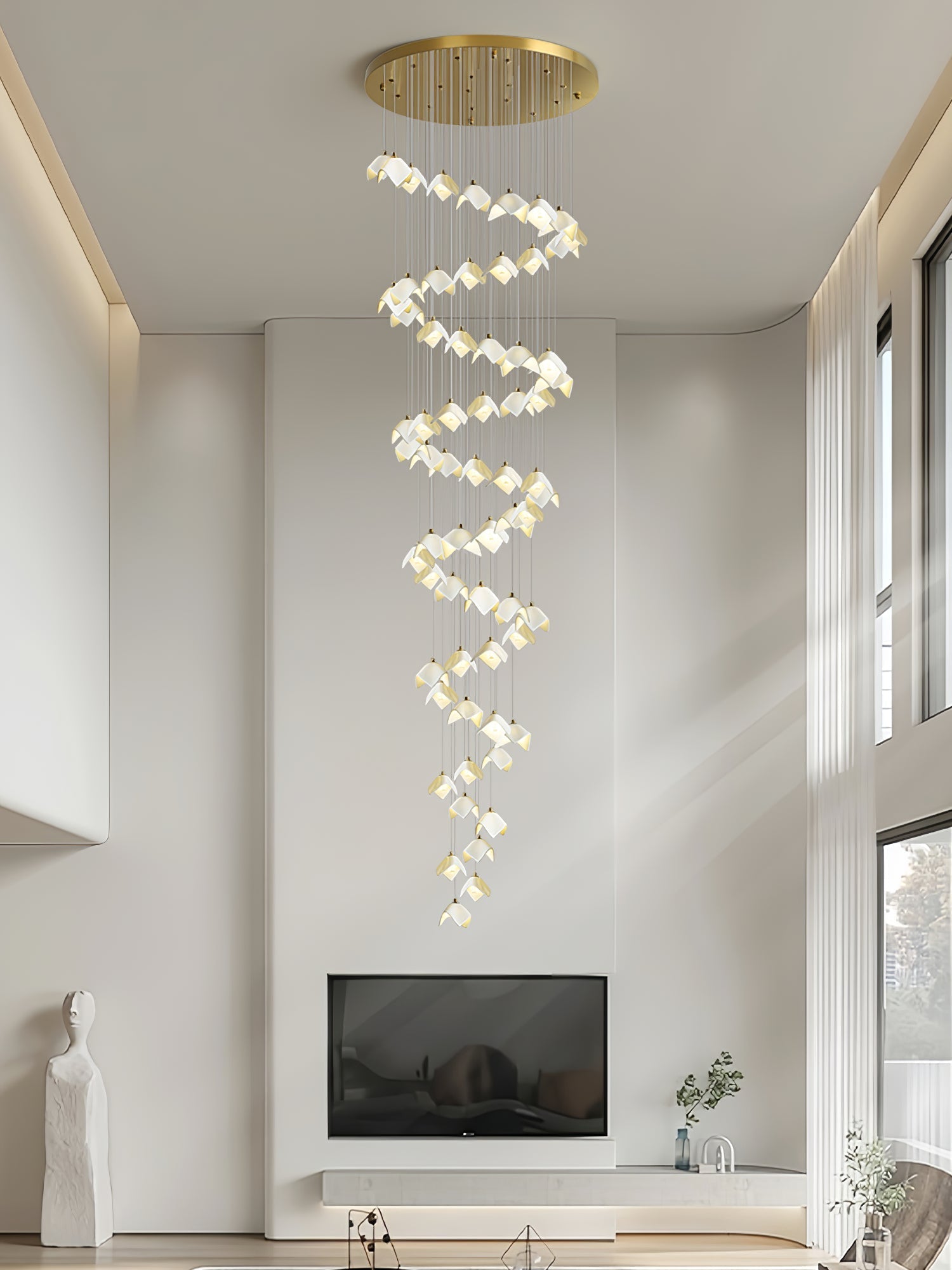 Lámpara de Araña Calvella de Hierro y Cerámica, Diseño Elegante y Natural para Interiores 7