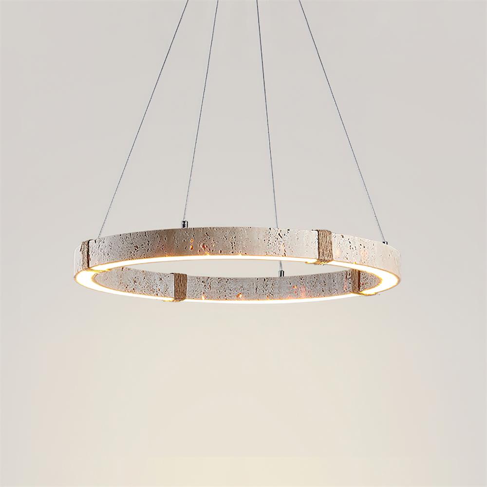 Lámpara de Araña Circular de Travertino – Diseño Moderno y Elegante con Iluminación LED Integrada 10