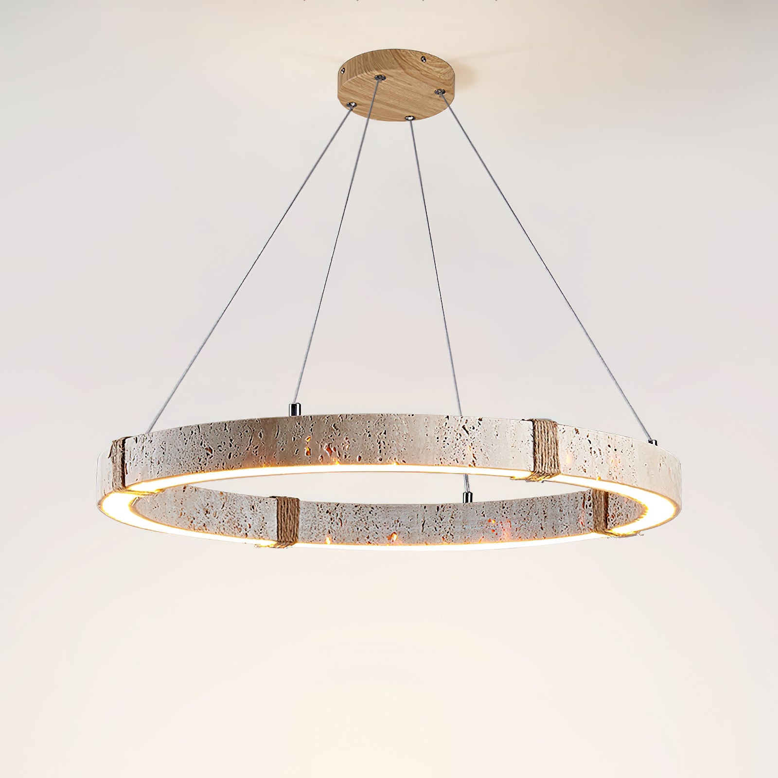 Lámpara de Araña Circular de Travertino – Diseño Moderno y Elegante con Iluminación LED Integrada 2