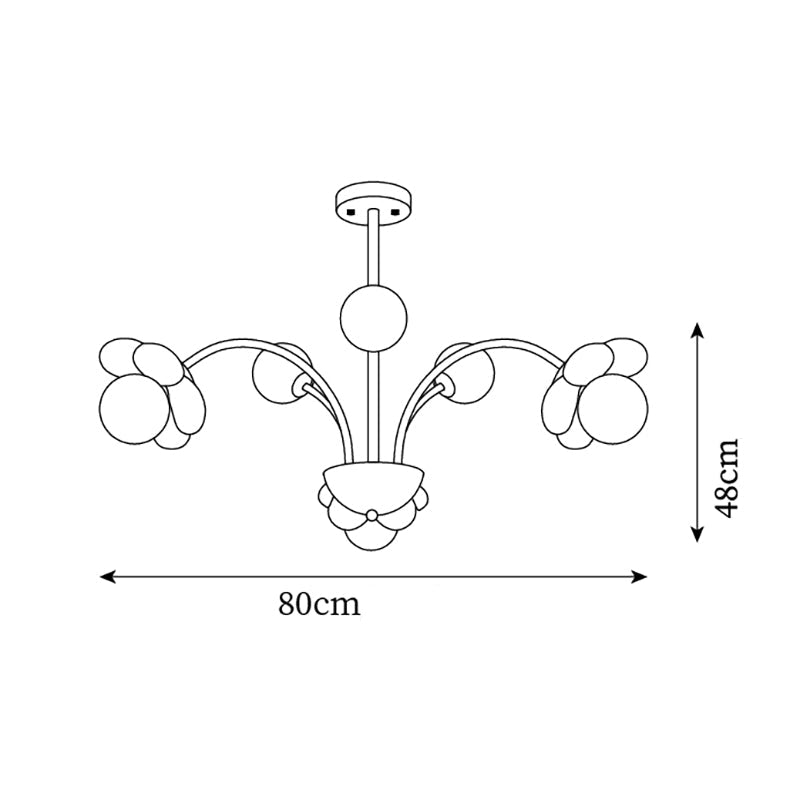 Lámpara de Araña Floral de 6 y 10 Luces en Colores Pastel, Diseño Moderno para Habitaciones Infantiles y Espacios de Vida 5