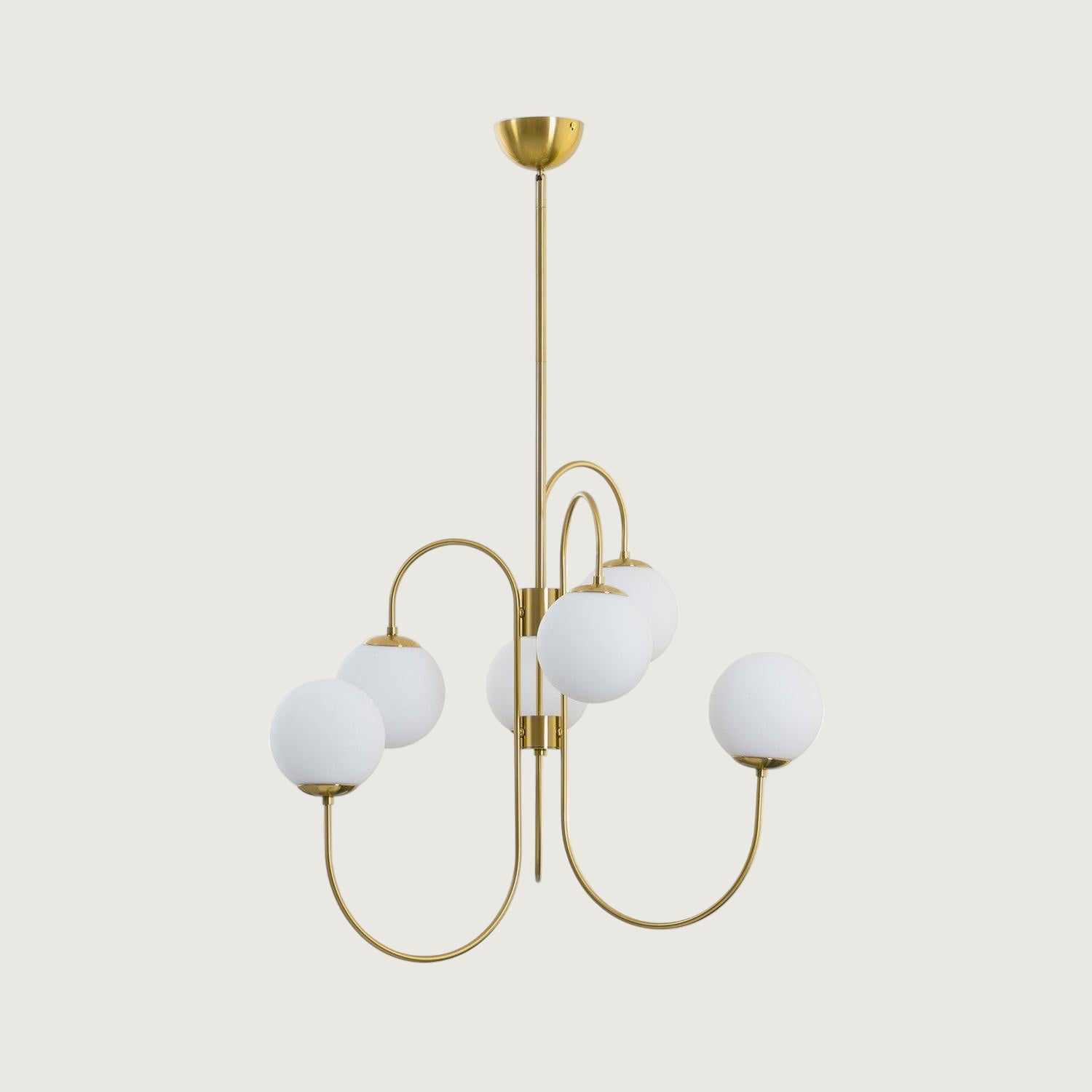 Lámpara de Araña Gooseneck de Hierro Forjado y Vidrio – Diseño Elegante para Interiores Modernos 0