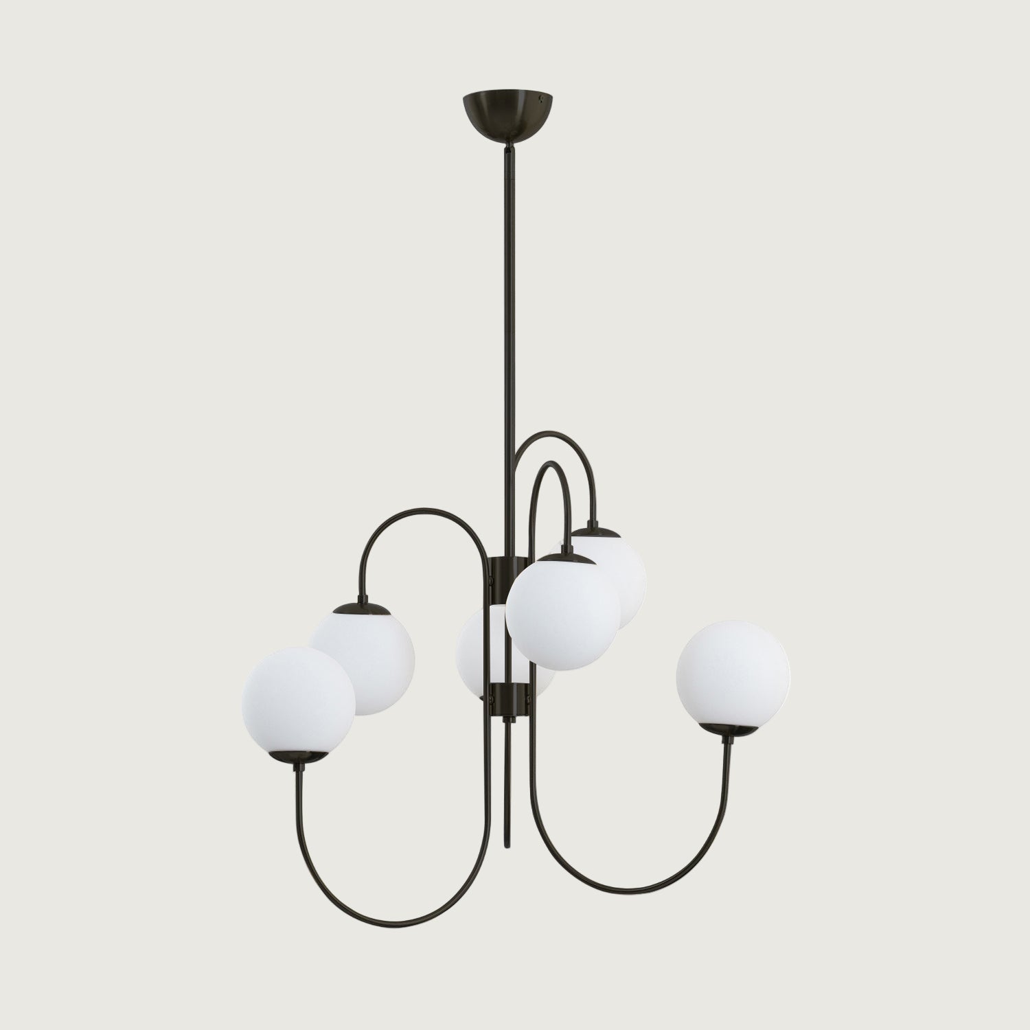 Lámpara de Araña Gooseneck de Hierro Forjado y Vidrio – Diseño Elegante para Interiores Modernos 9