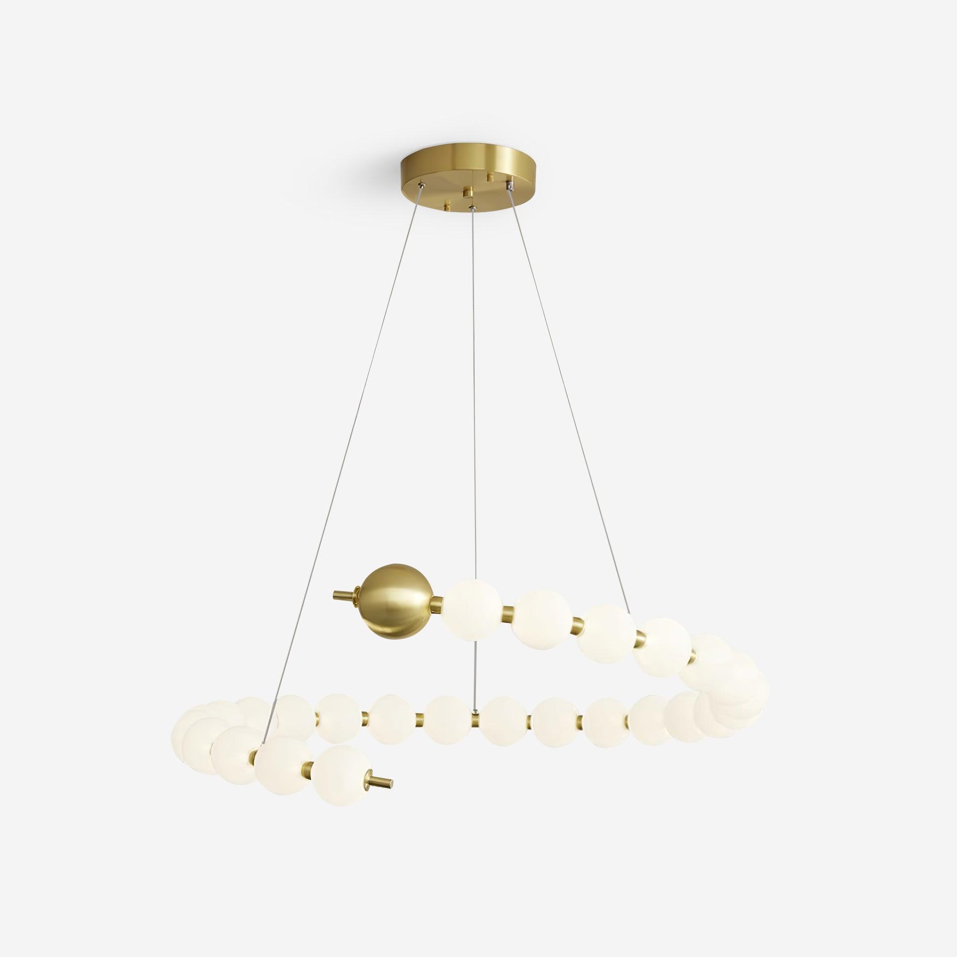 Lámpara de Araña Killian de Perlas con Diseño Elegante y Luz LED Integrada - Acabado en Oro 1