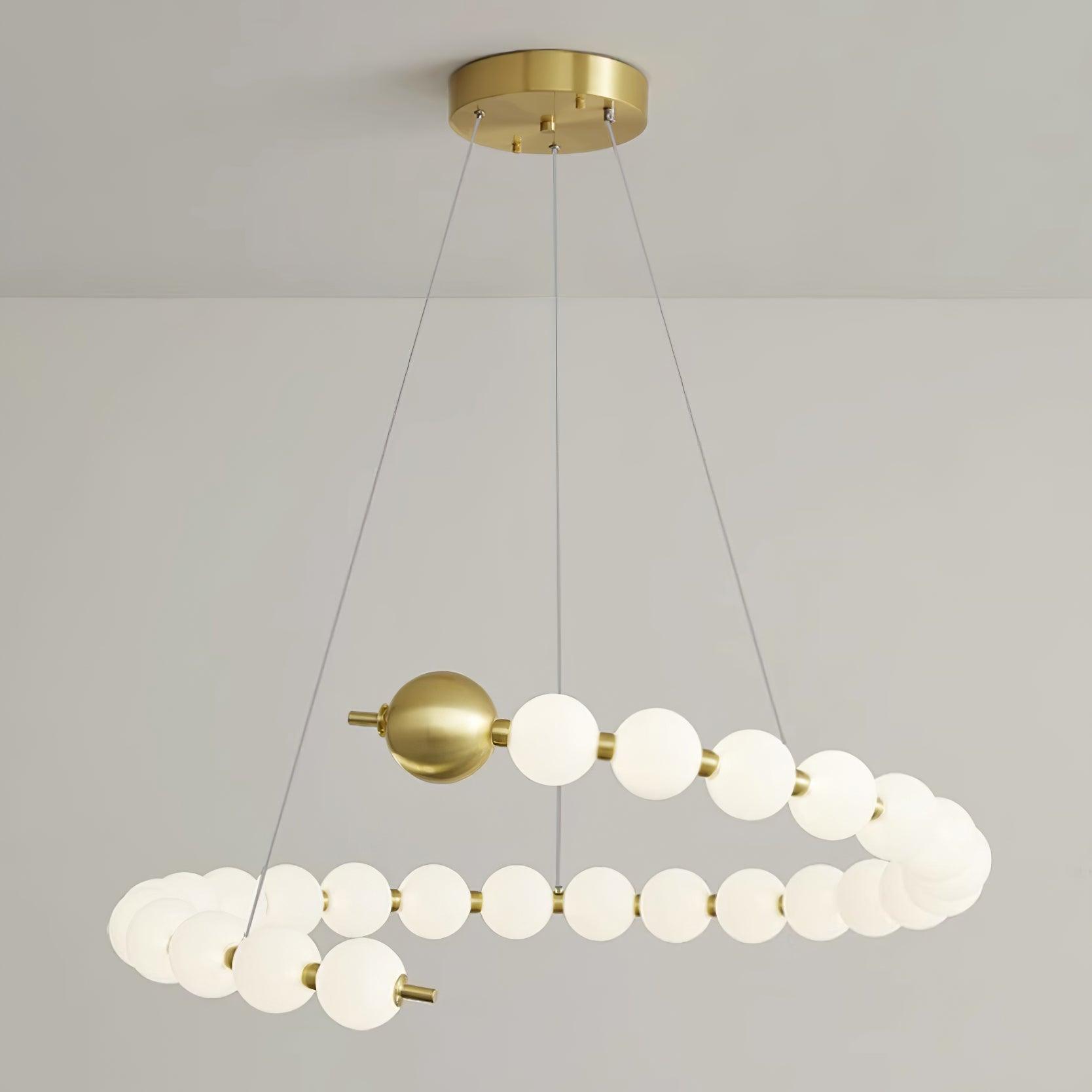 Lámpara de Araña Killian de Perlas con Diseño Elegante y Luz LED Integrada - Acabado en Oro 10