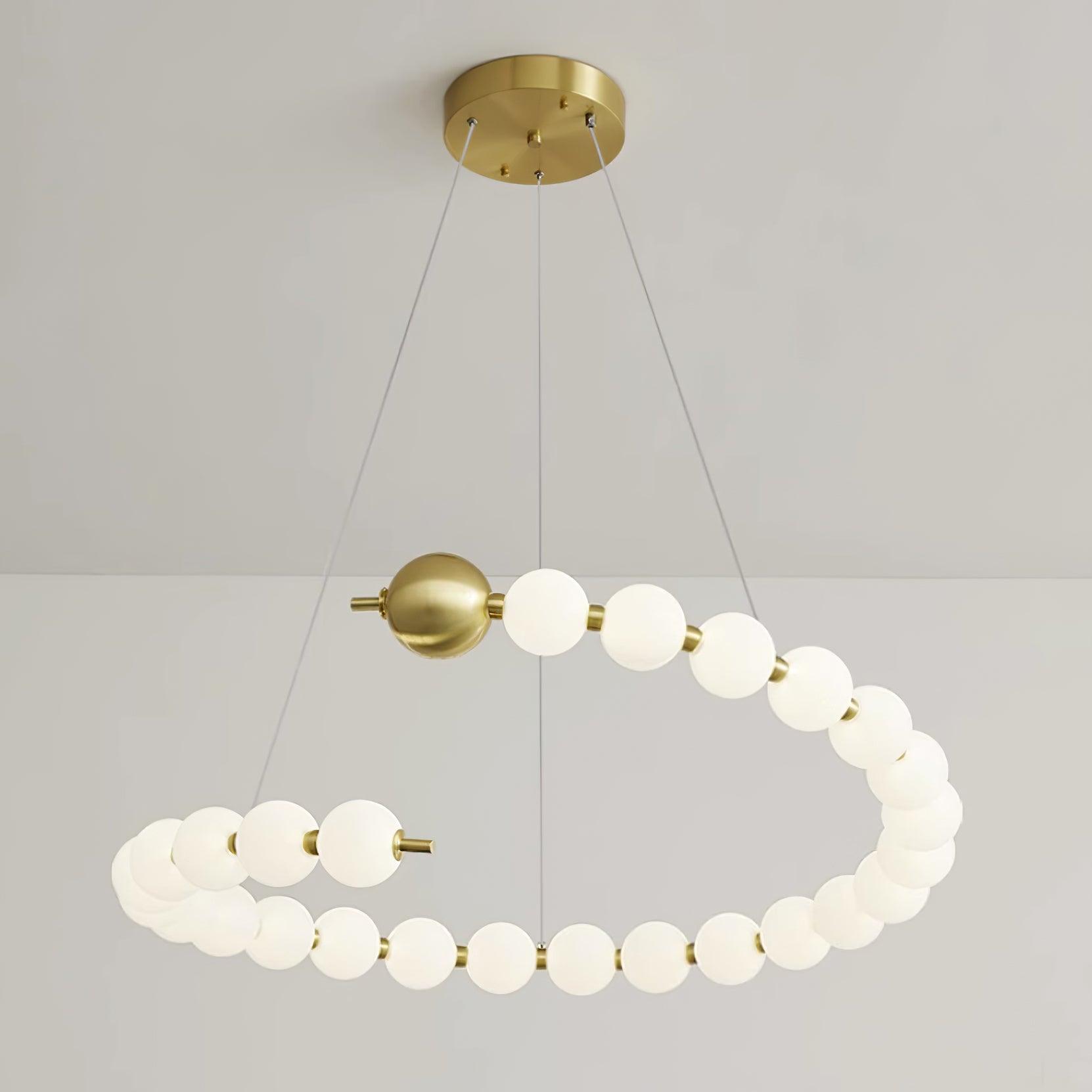 Lámpara de Araña Killian de Perlas con Diseño Elegante y Luz LED Integrada - Acabado en Oro 9