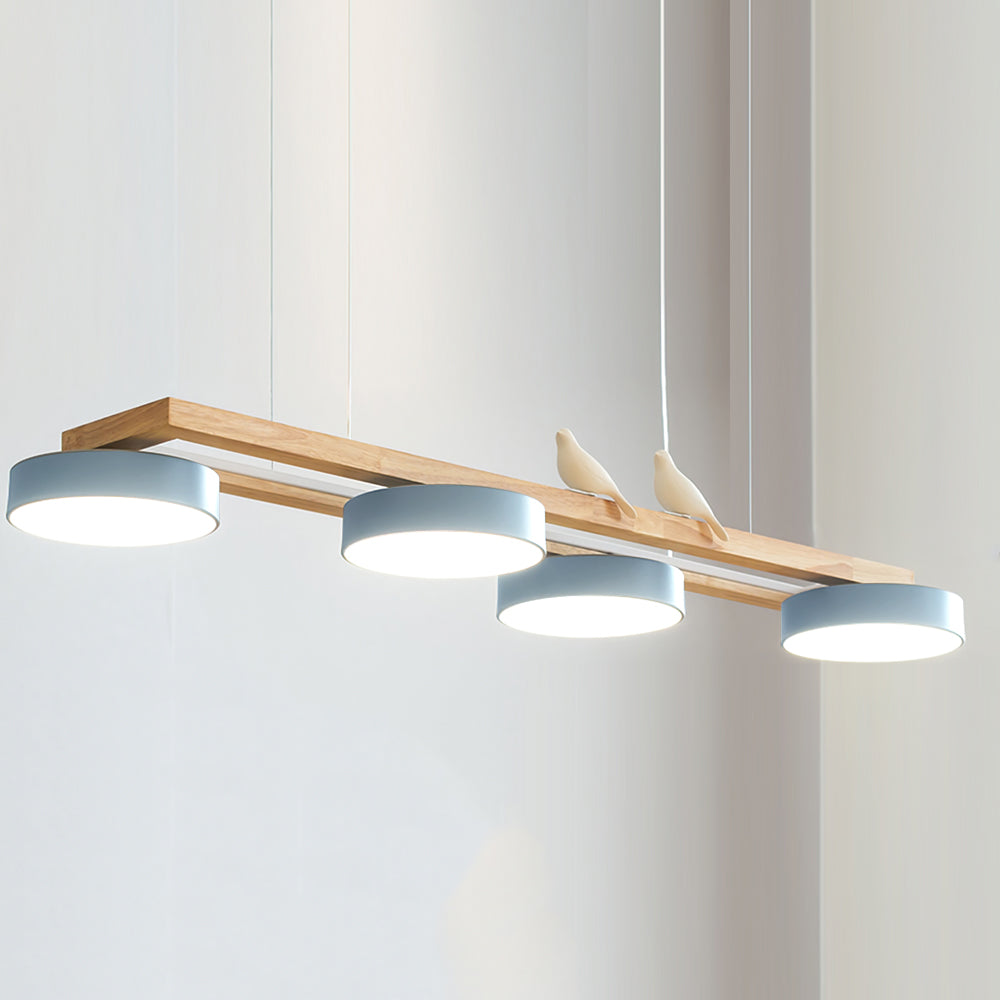 Lámpara de Araña Larga Sienna con 3 Pantallas Minimalistas y Diseño Natural - Ideal para Comedor y Salas de Estar 0