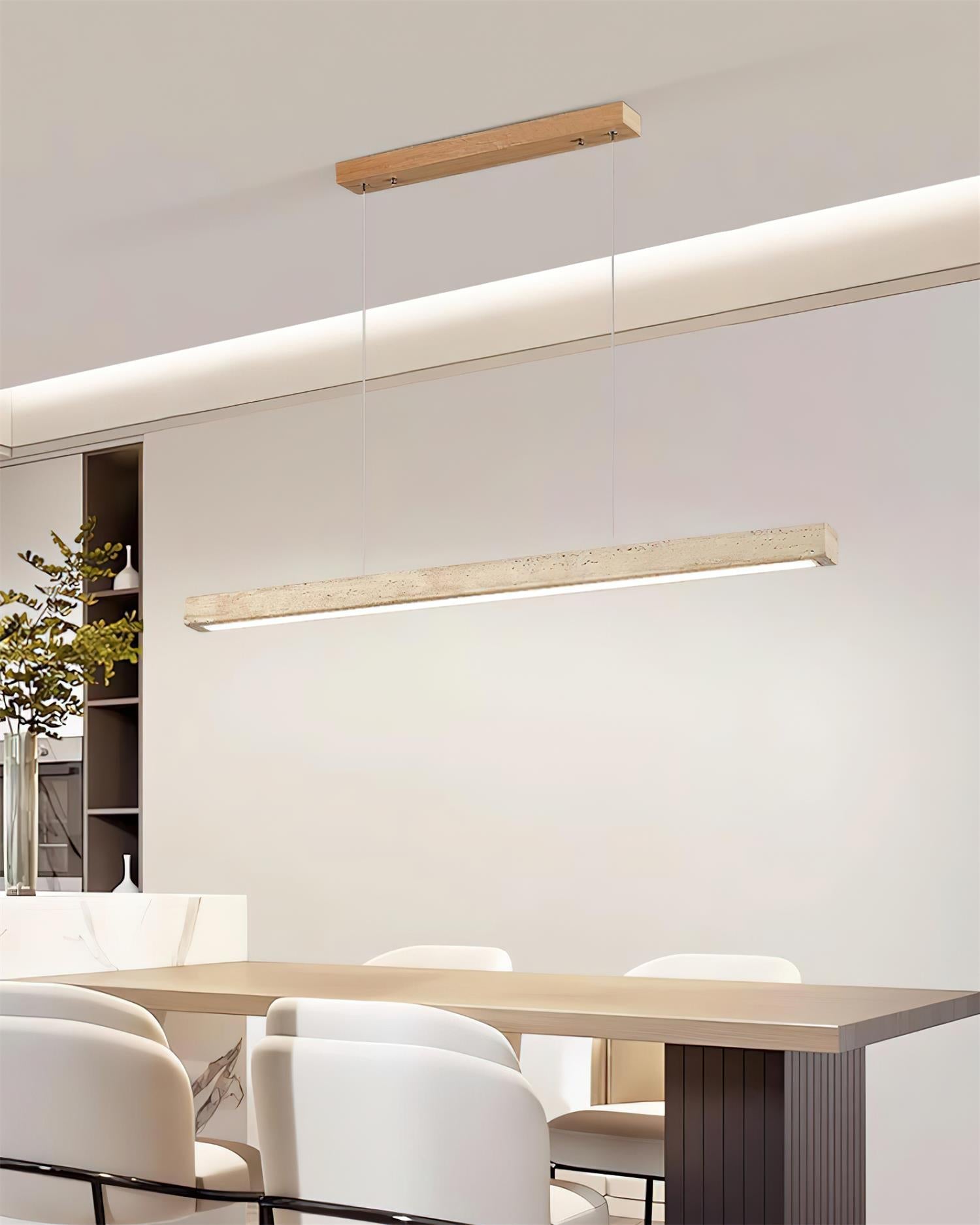 Lámpara de Araña Lineal de Travertino con Luz LED Integrada – Diseño Moderno y Elegante 2