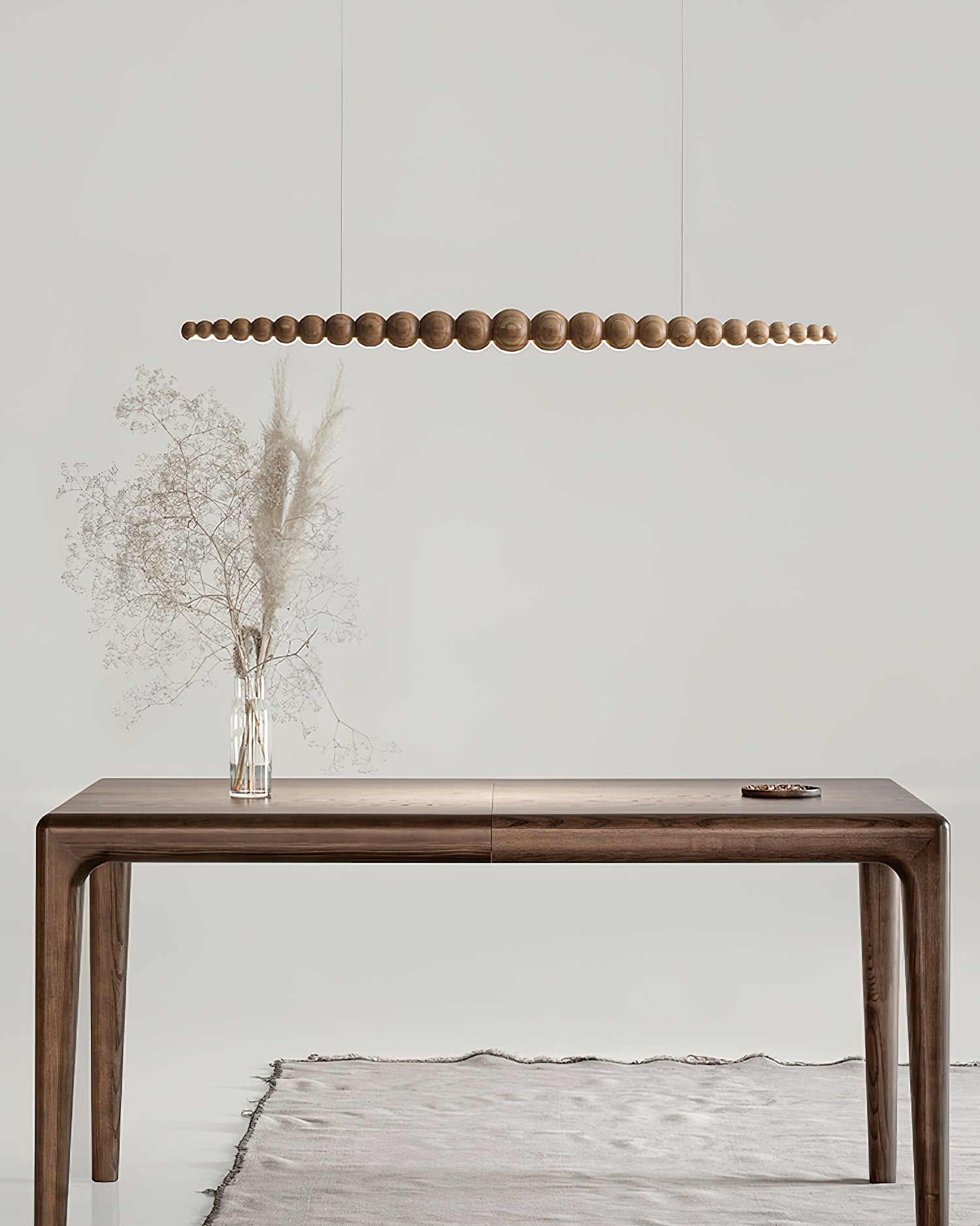 Lámpara de Araña Moderna Ajustable con Bombillas Esféricas en Negro Mate y Nogal – Diseño Elegante para Interiores 3