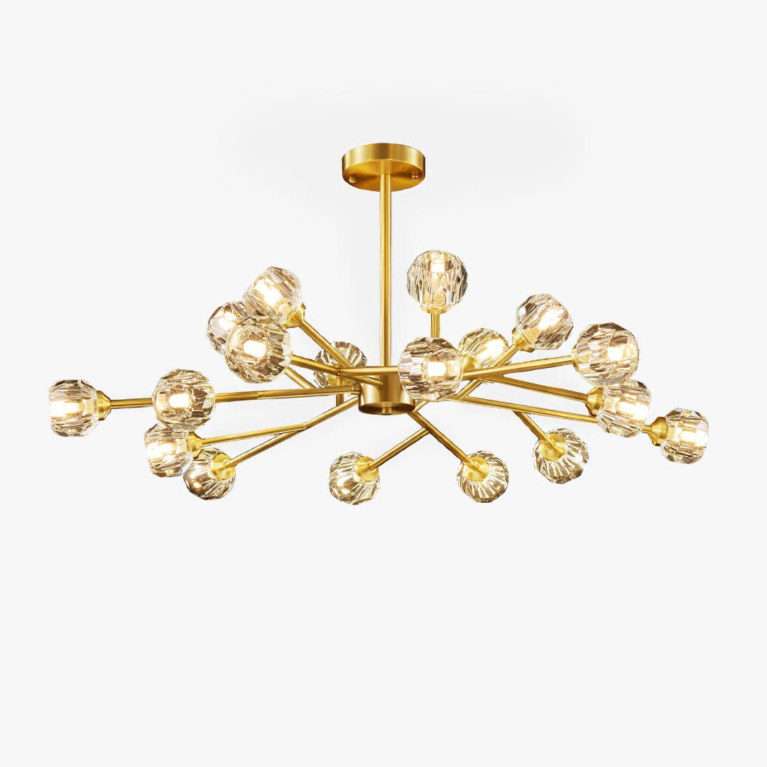 Lámpara de Araña Moderna de Cristal en Forma de Esfera - Diseño Minimalista y Acabado en Latón 11