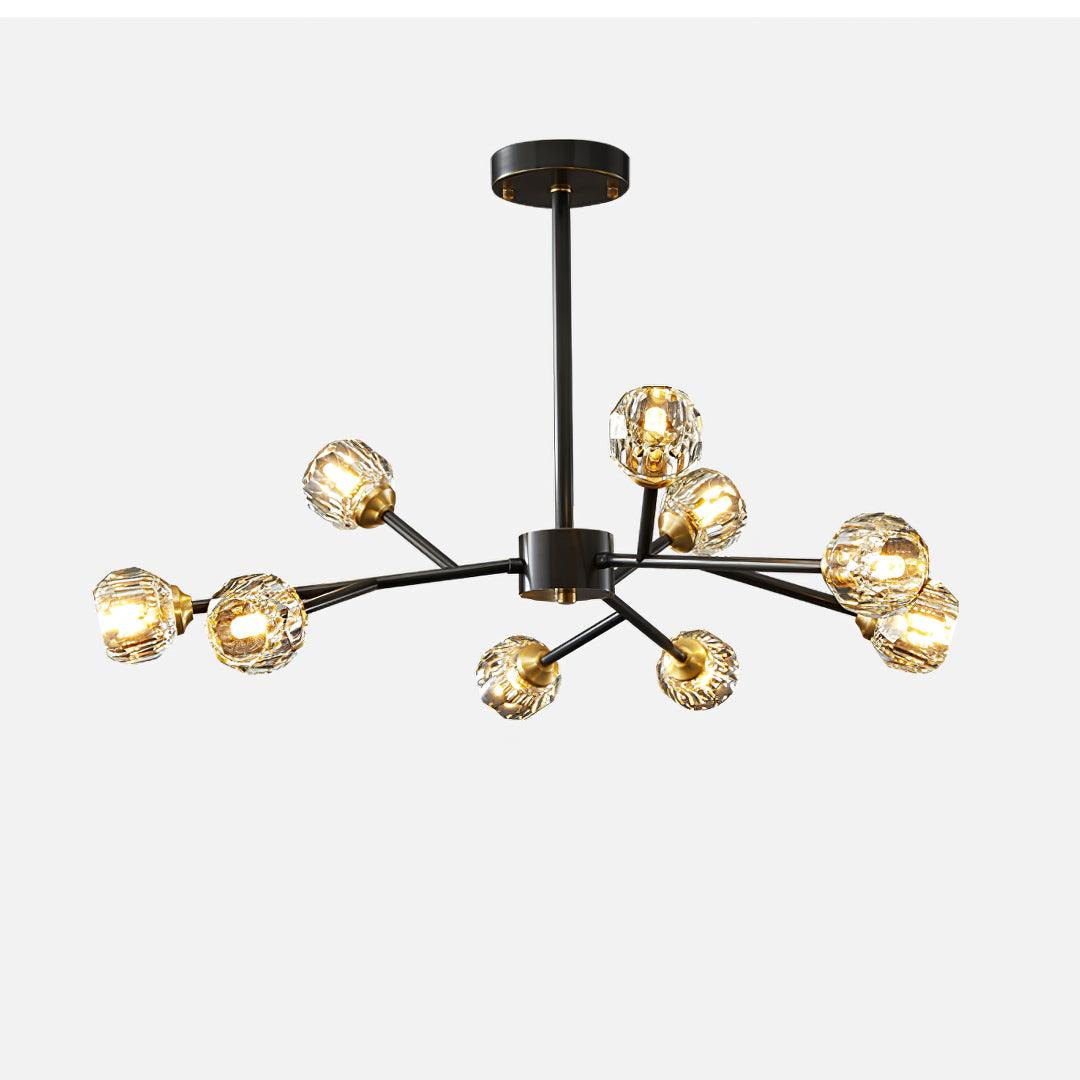 Lámpara de Araña Moderna de Cristal en Forma de Esfera - Diseño Minimalista y Acabado en Latón 17