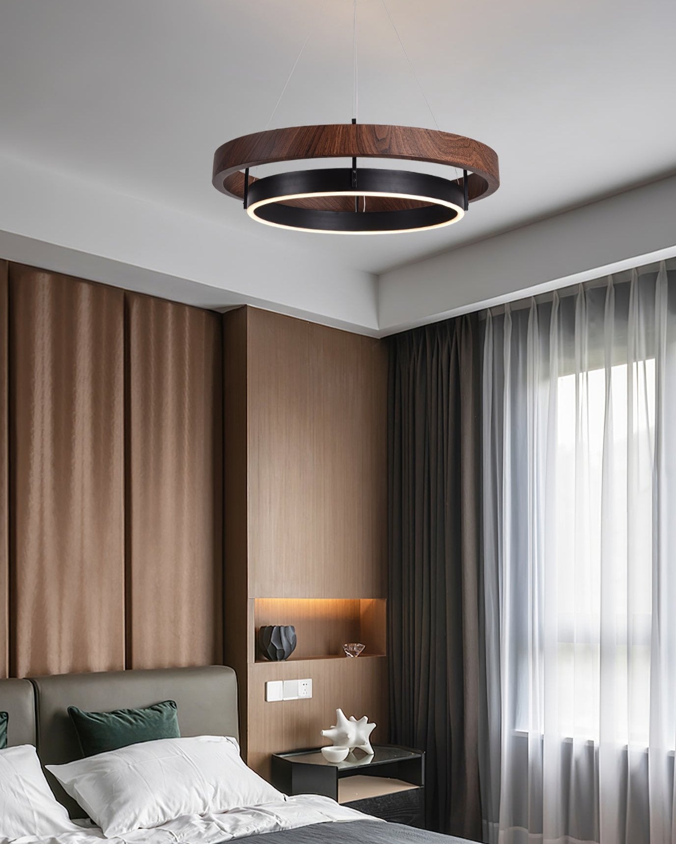 Lámpara de Araña Moderna de Dos Anillos con Luz LED Integrada – Elegante y Versátil 8
