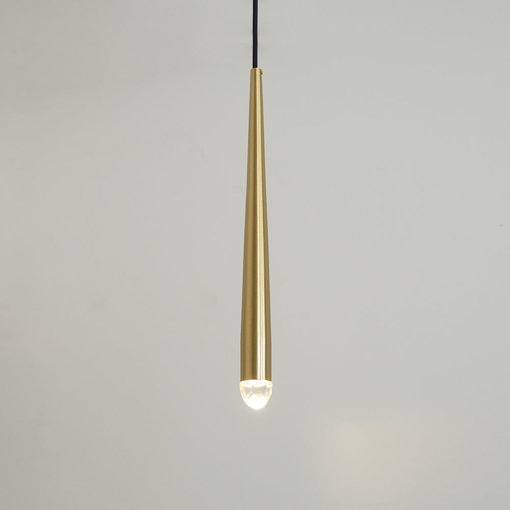 Lámpara de Araña Redonda Minimalista de Bronce y Cristal – Diseño Elegante para Iluminación Interior 0
