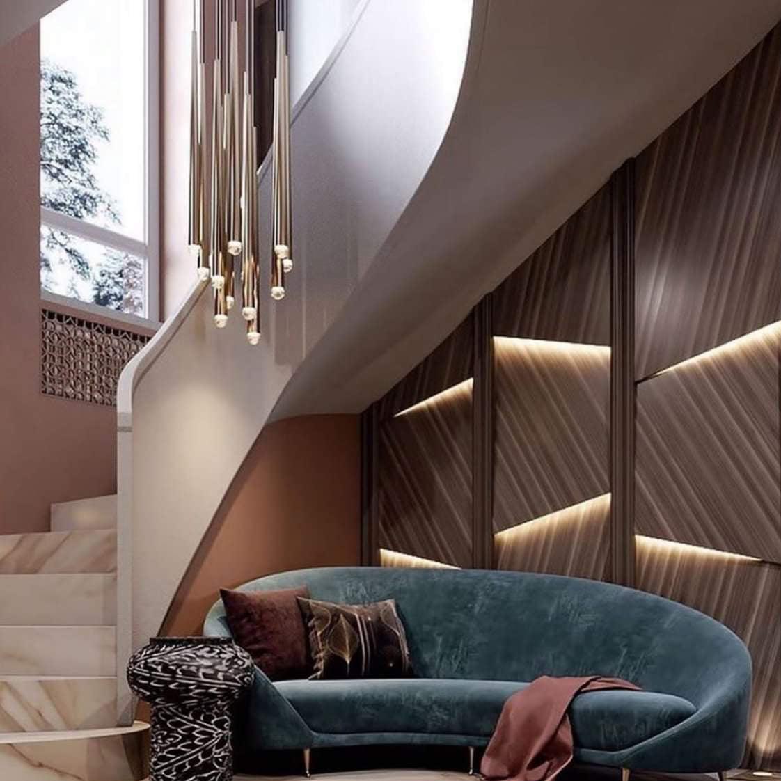Lámpara de Araña Redonda Minimalista de Bronce y Cristal – Diseño Elegante para Iluminación Interior 6