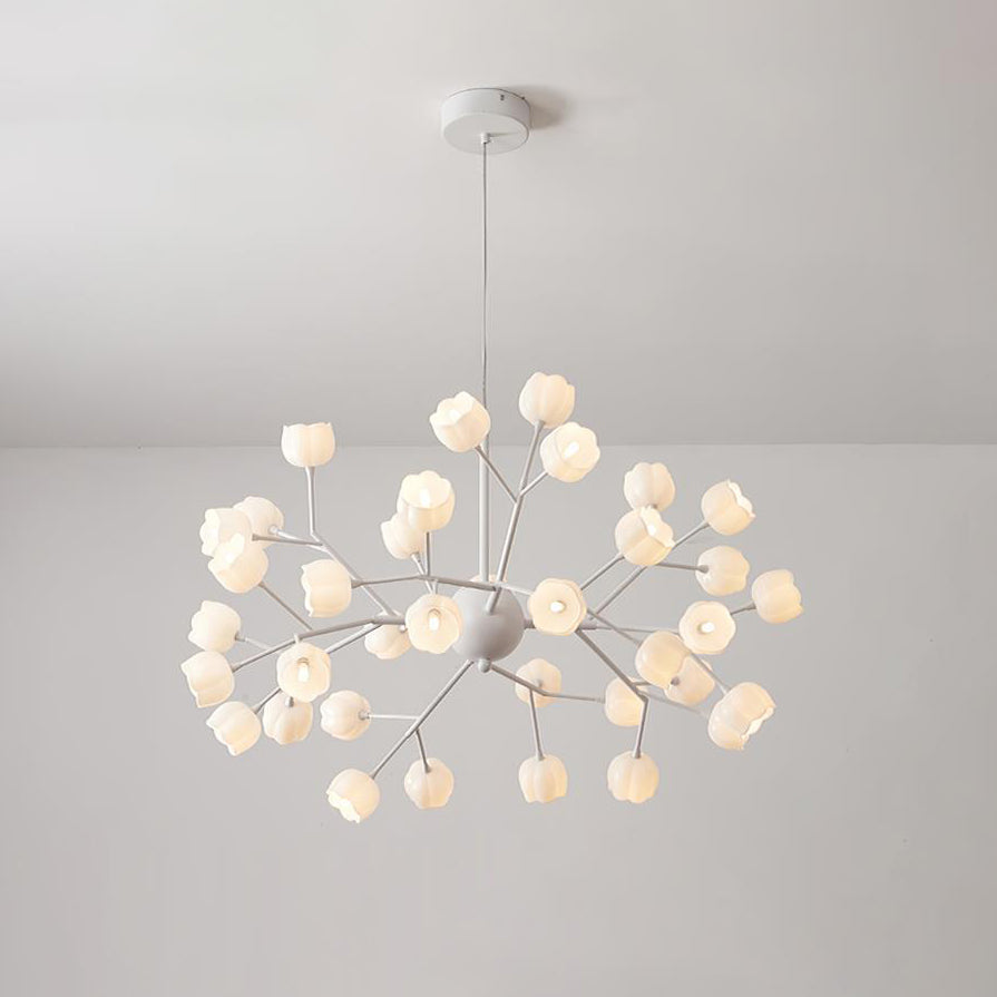 Lámpara de Araña Rei Flower con Diseño Floral en Verde – 36 Cabezas, 75cm de Diámetro 0
