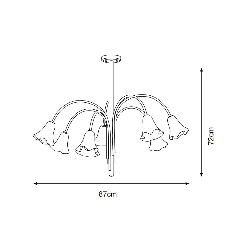 Lámpara de Araña Vera Moderna con Flores de Vidrio, 5-8 Cabezas, Acabado Metálico, Ideal para Comedores y Entradas 5