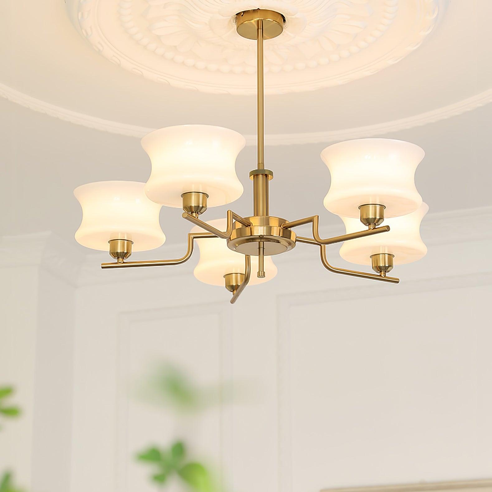 Lámpara de Araña Vintage de 3 y 5 Luces en Oro Natural para Interior 2