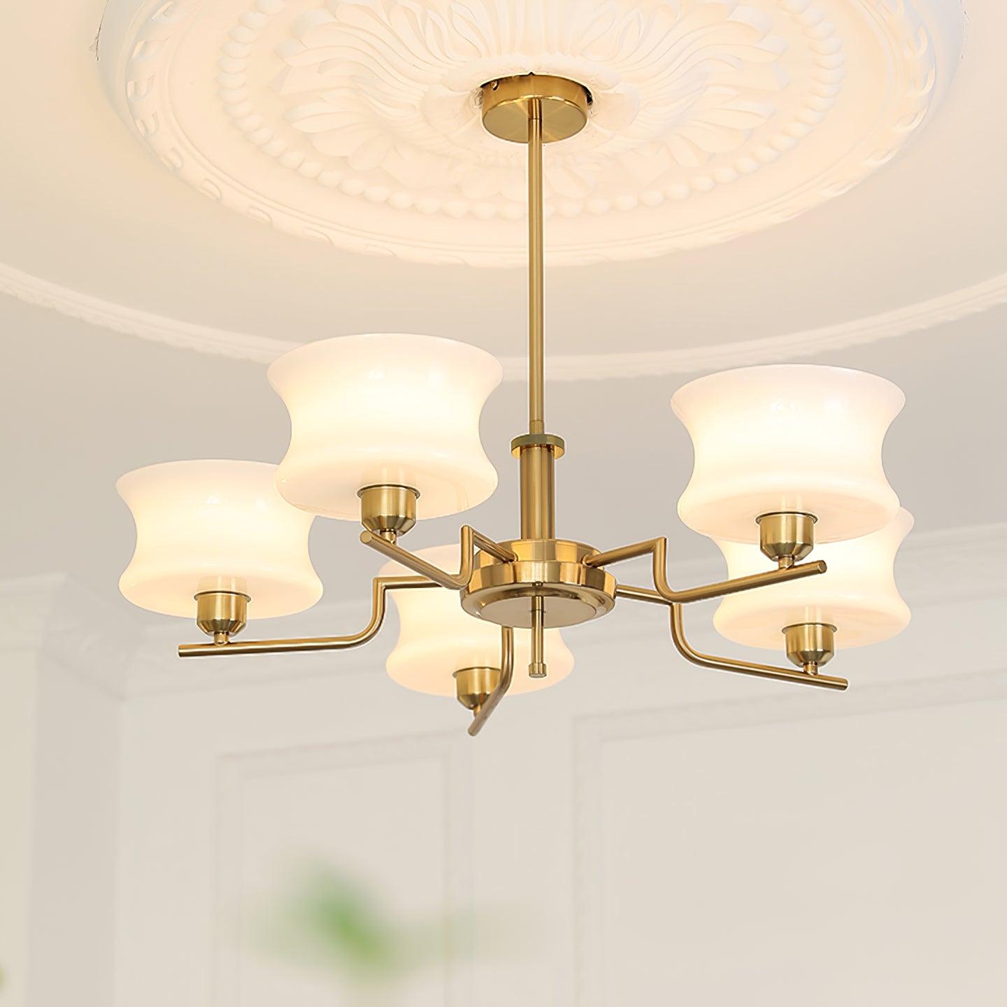 Lámpara de Araña Vintage de 3 y 5 Luces en Oro Natural para Interior 3