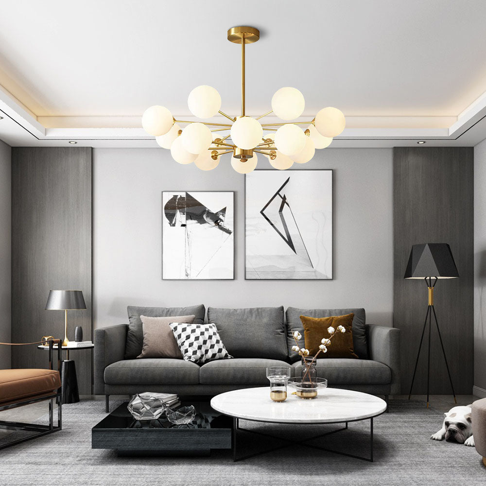 Lámpara de Araña de Bronce Dorado con Cristales – Elegante Candelabro para Dormitorio y Comedor 9