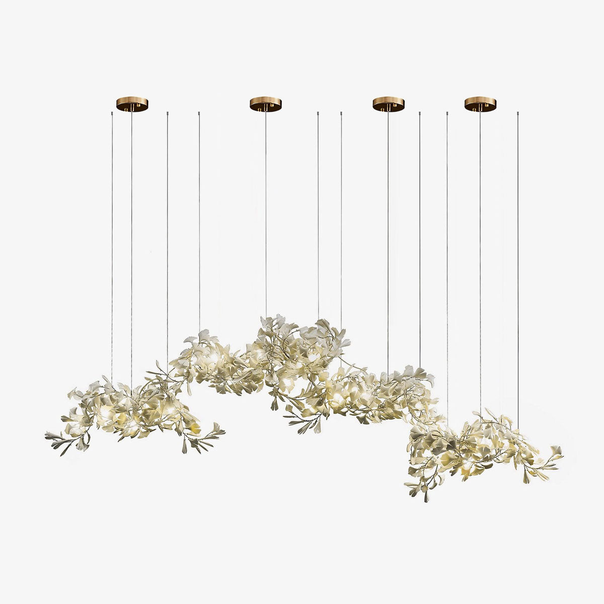 Lámpara de Araña de Cerámica Ginkgo con 4 Luces – Diseño Elegante y Personalizable en Varios Colores, 200cm o 250cm 0