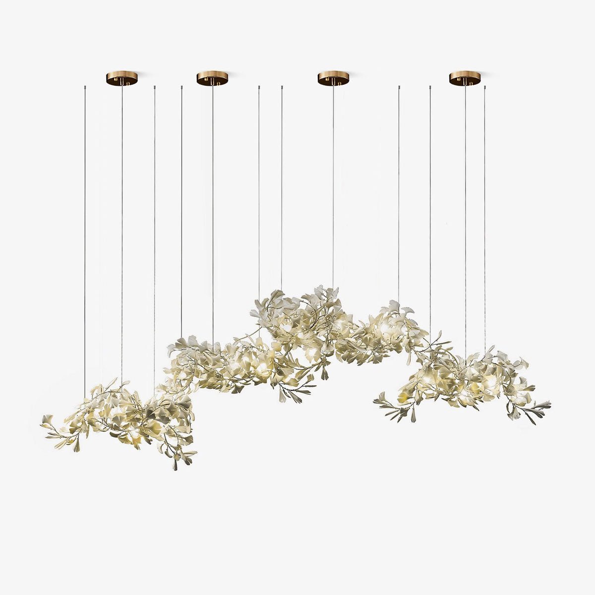 Lámpara de Araña de Cerámica Ginkgo con 4 Luces – Diseño Elegante y Personalizable en Varios Colores, 200cm o 250cm 1