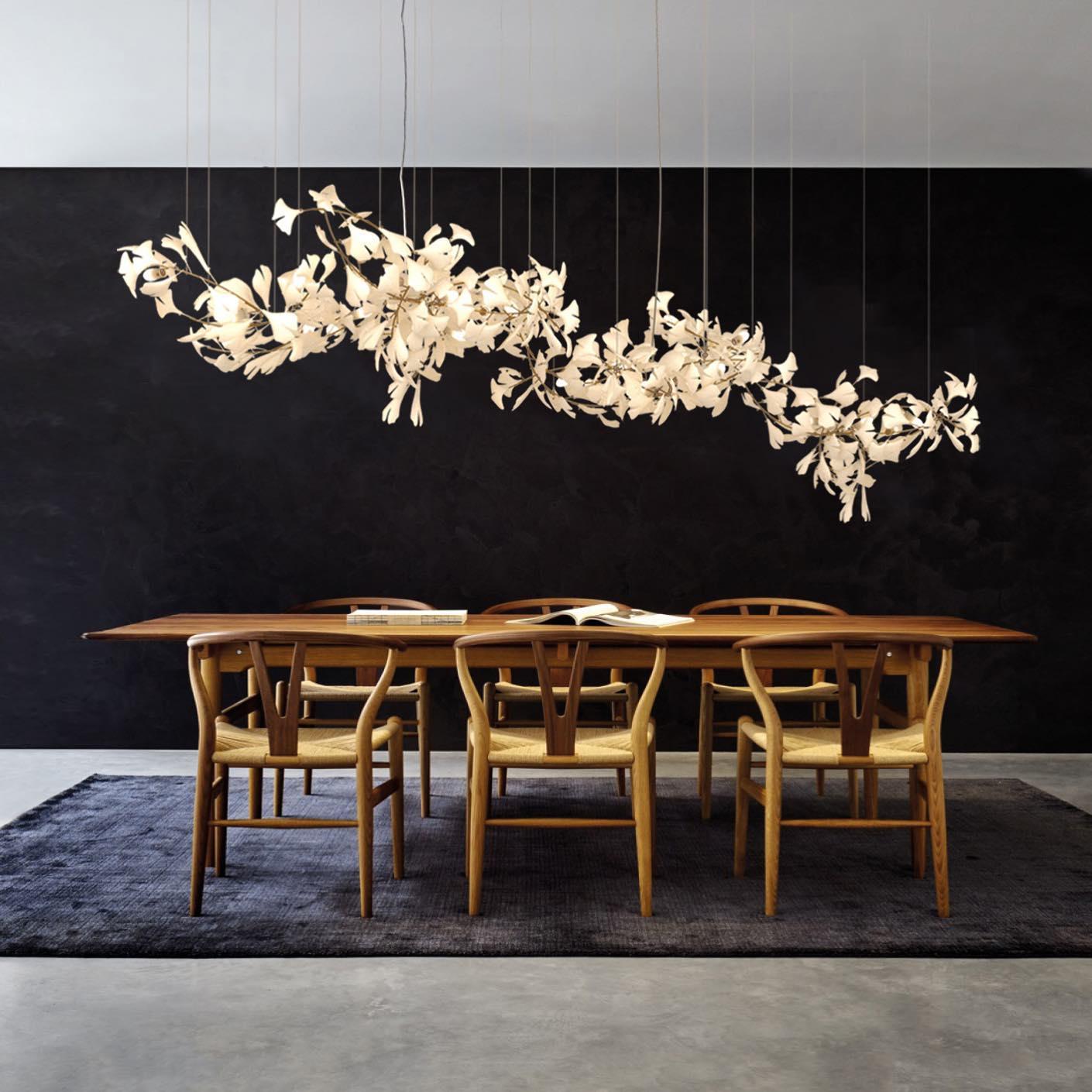 Lámpara de Araña de Cerámica Ginkgo con 4 Luces – Diseño Elegante y Personalizable en Varios Colores, 200cm o 250cm 5