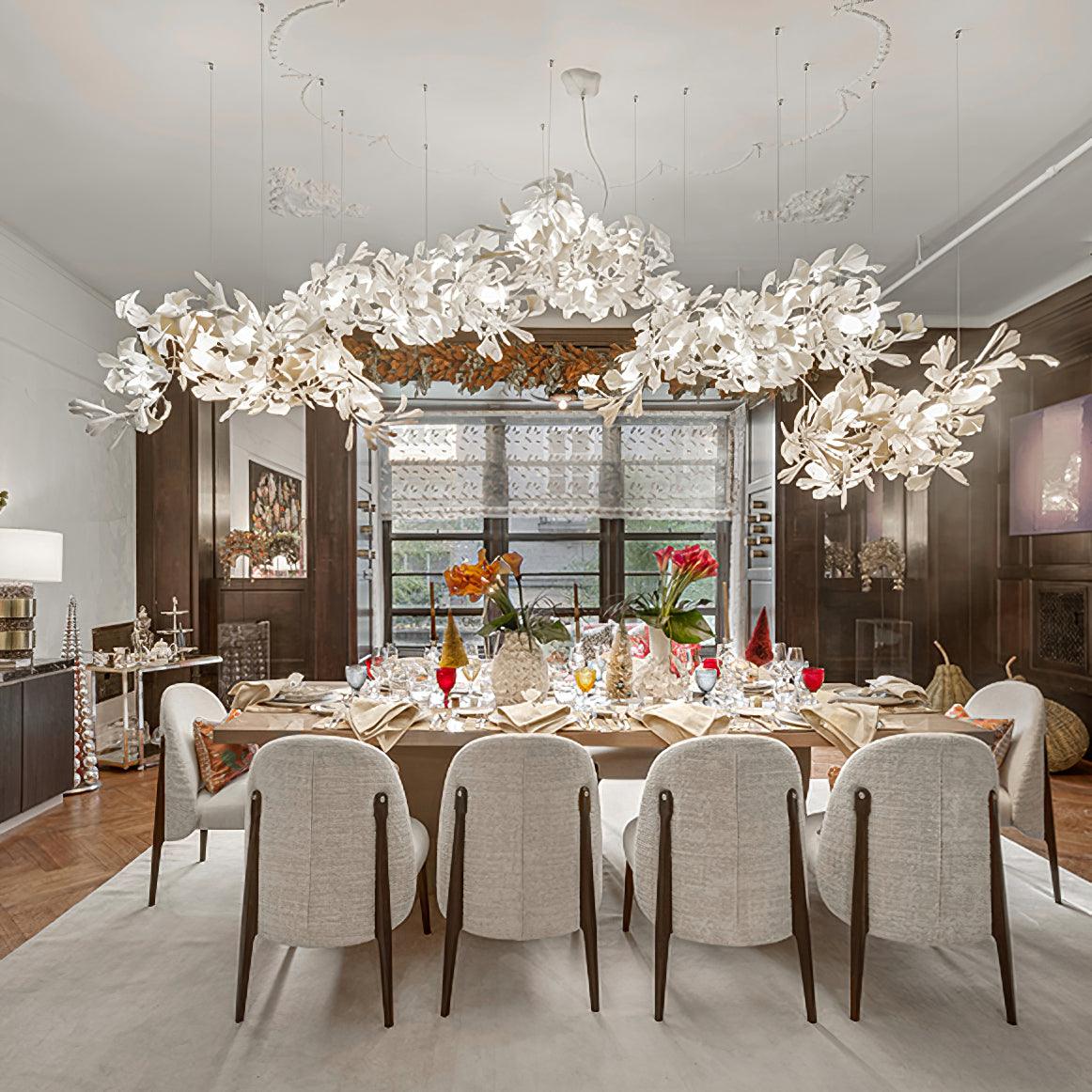 Lámpara de Araña de Cerámica Ginkgo con 4 Luces – Diseño Elegante y Personalizable en Varios Colores, 200cm o 250cm 7