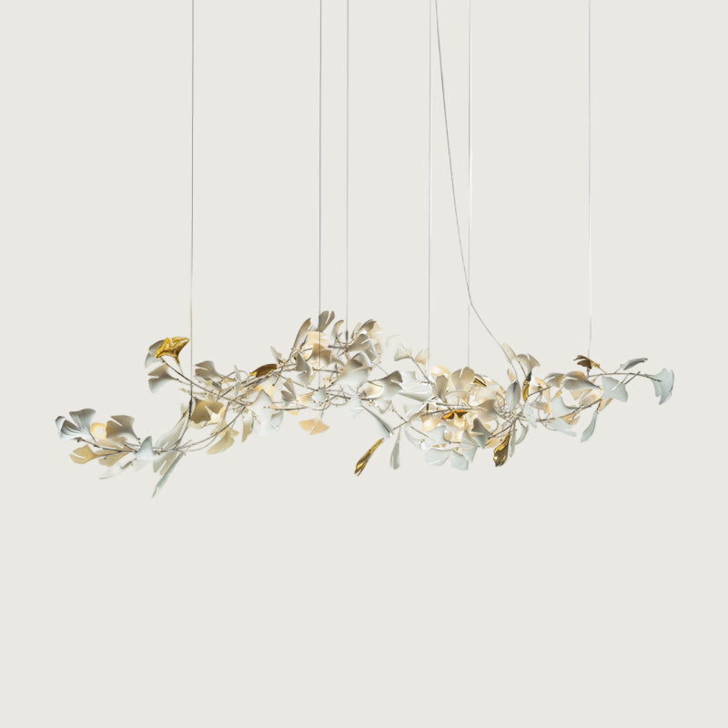 Lámpara de Araña de Cerámica Ginkgo con Pétalos Hechos a Mano – Diseño Personalizado y Variedad de Colores 10
