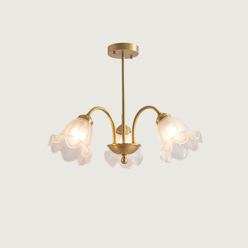 Lámpara de Araña de Cristal Artístico de 8 Luces en Acabado Dorado para Decoración de Interiores 0