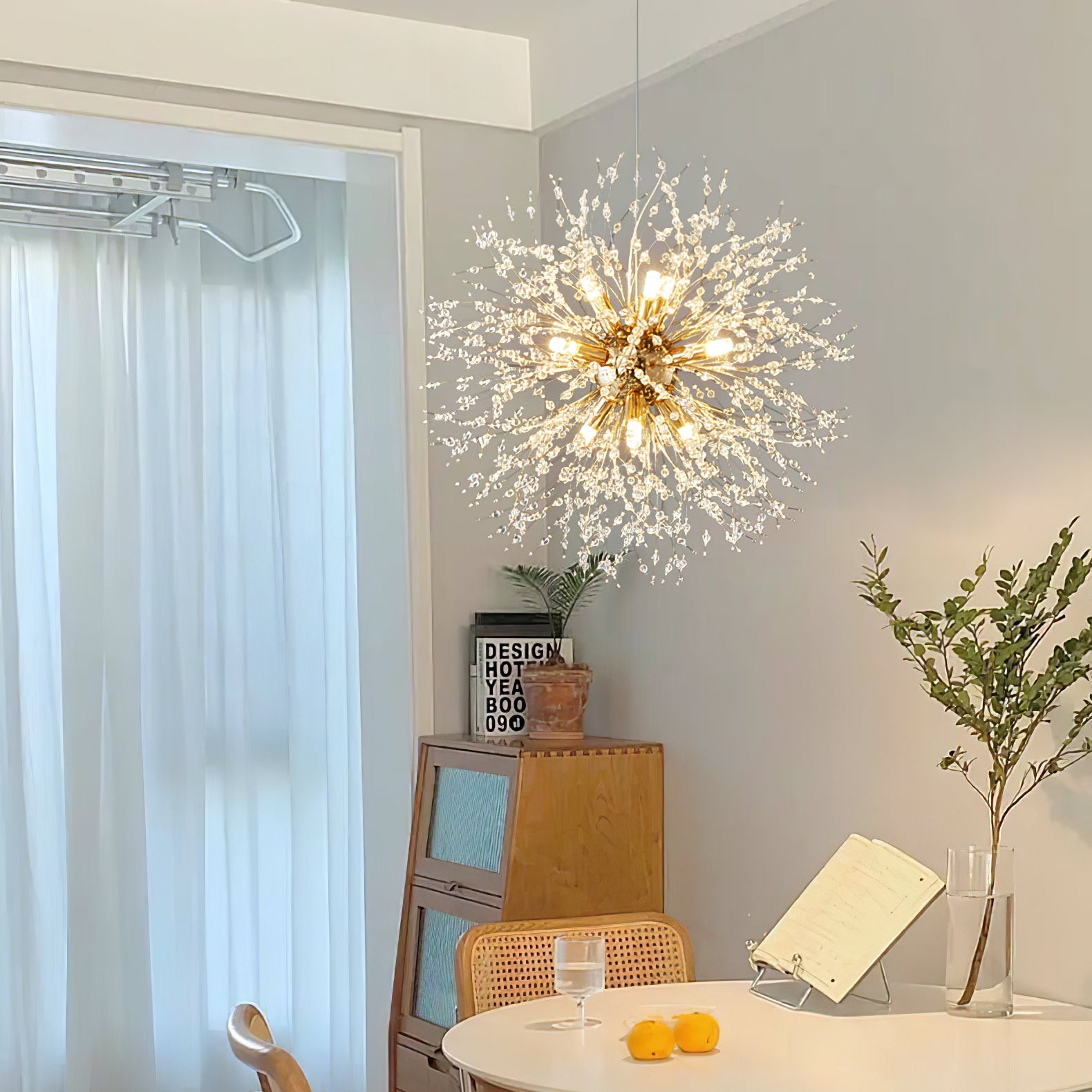 Lámpara de Araña de Cristal Diente de León con 9, 12 o 16 Luces LED – Diseño Moderno y Elegante 2